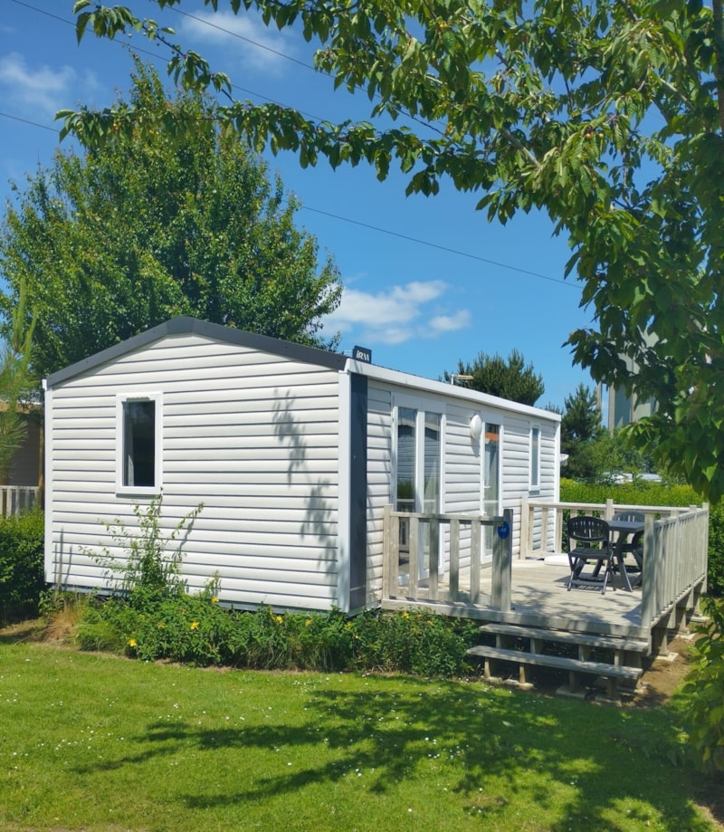 Mobilheim Confort 26m² (2 Zimmer) + TV + Terrasse + Grill