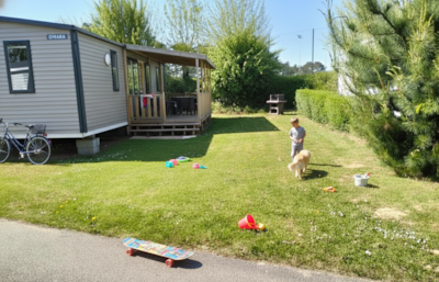 NEW // Premium mobile home 40m² (3 bedrooms) + Covered terrace + TV + Clim+ 2SDB + BBQ — 1