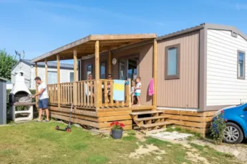 Mietunterkunft - New // Mobilheim Premium 32M² (3 Zimmer) + Überdachte Terrasse + Tv + Klima + Bbq - Flower Camping Vitamin