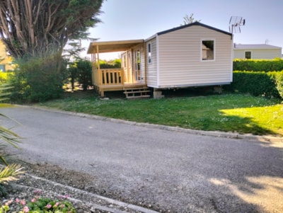 NEW // Premium mobile home 32m² (3 bedrooms) + Covered terrace + TV + Air conditioning + BBQ — 2
