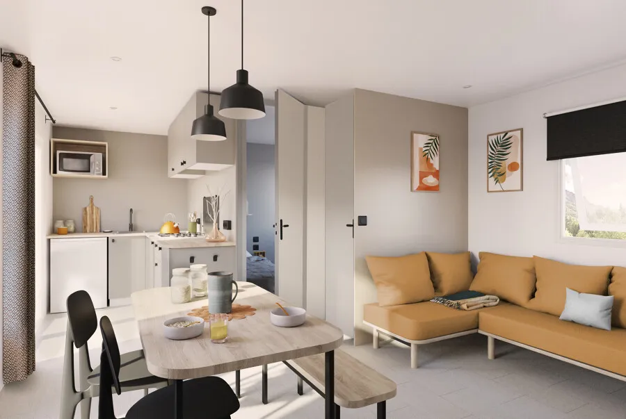 Location - New 2026 Mobil Home Premium 32M2 (2Chambres) Terrrasse + Bbq - Flower Camping Vitamin