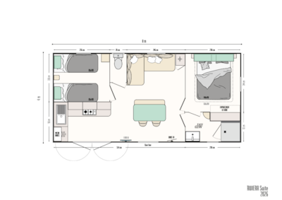 NEW 2026 Premium 32-square-meter mobile home (2 bedrooms) with terrace and BBQ