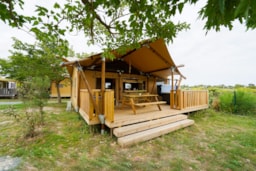 Location - L'aigrette - Tente Lodge Spa Jacuzzi 2 Chambres - Camping les Seulières