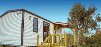 Mietunterkunft - Chalet  Mobile - 33 M² Mit Halbüberdachte Terrasse 12.5M² Mit 1 Auto (4 Erwachsene + 2 Kinder) - Camping Merko Lacarra