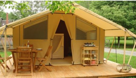 Location - Tente Lodge 4 Personnes Sans Sanitaires - Camping Le Moulin d'Onclaire
