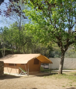 Location - Tente Lodge 4 Personnes Sans Sanitaires - Camping Le Moulin d'Onclaire