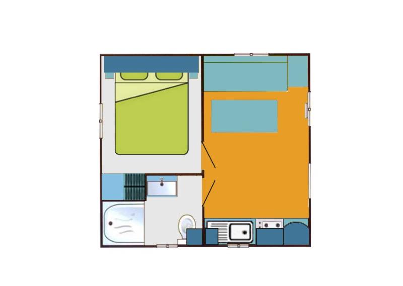 Mobolheim SUPER ASTRIA 1 Zimmer + TV + überdachte Terrasse + wifi