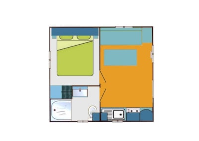 Mobil-home EQUILIBRE  1 bedroom + TV + sheltered terrace + wifi