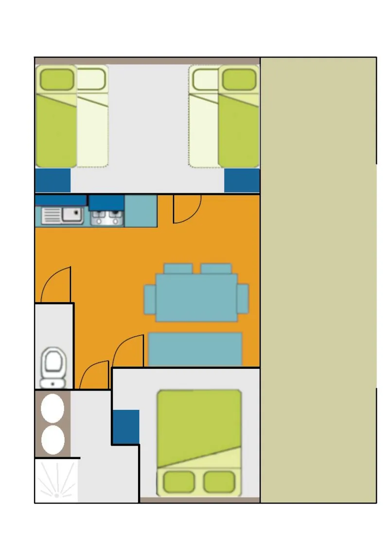 Chalet Essentiel 2 Chambres Modulables + Terrasse Couverte + 1 Connexion Wifi