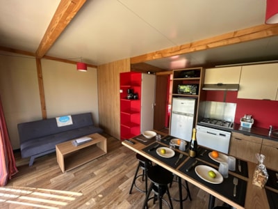 Chalet EVASION 2 bedrooms + TV + covered terrace + dish washer + 1 connexion wifi