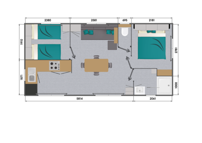 Mobil-Home Premium 2 Chambres