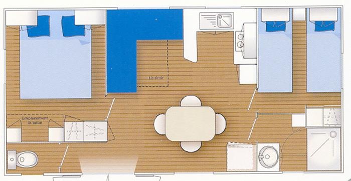 Florès- Mobil Home Confort 3* (30M²), 2 Ch