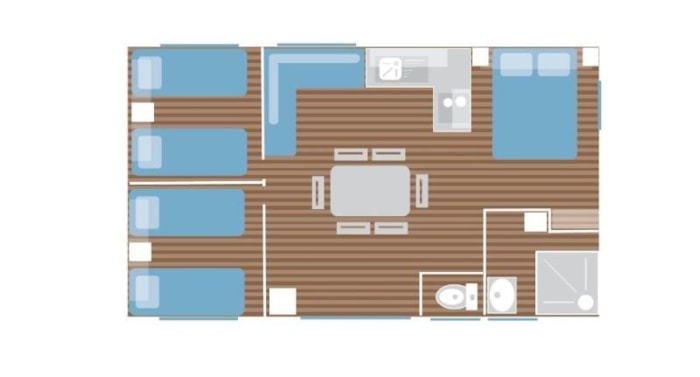 Cottage Tamaris - Mobil Home Confort 3* - (34M2)  3 Ch Et Une Terrasse Couverte