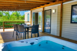Huuraccommodatie(s) - Stacaravan Balneo (Airconditioning + Tv + Vaatwasser + Whirlpool) - Camping Resort Les Champs Blancs