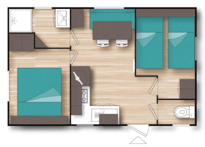 Mobile home CONFORT (AIR-CONDITIONING + tv) 5 — 3