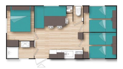 Mobile home CONFORT (AIR-CONDITIONING + tv) 6 — 8