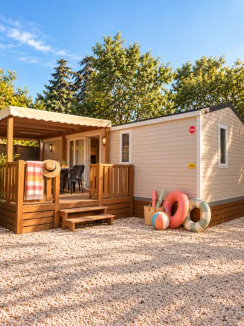 Mietunterkunft - Mobilheim Balneo (Klimaanlage + Tv + Spülmaschine + Sprudelbad) 8 - Camping Resort Les Champs Blancs