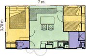 Mobilhome Classique MERCURE - 2 bedrooms - 28m² - TV
