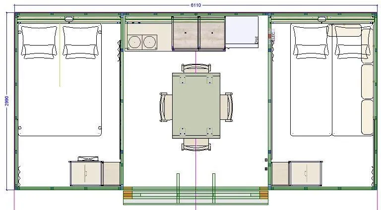 Tente Maori - 2 Chambres - 17M² (Sans Sanitaire) -