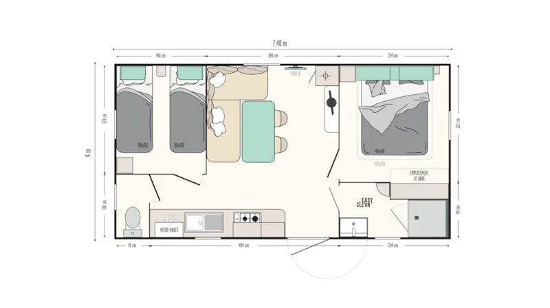 Mobil Home Confort Plus 28 M² - Climatisé