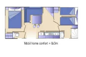 Huuraccommodatie(s) - Mobil Home Comfort Met Airconditioning - 2 Kamers - 24M² / Palmbomen En Olijfbomen - Camping Les Chênes