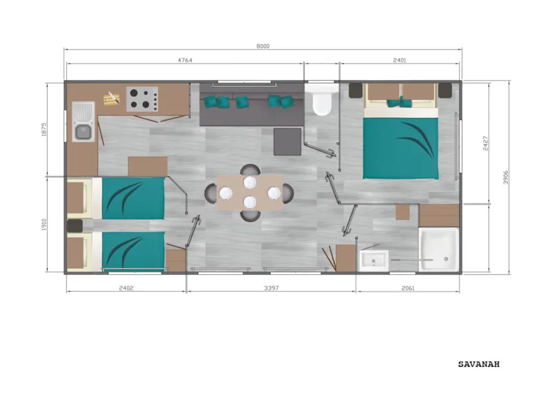 Mobil Home Confort Plus Climatisé - Tv -  2 Ch - 32.80M² / Jasmin Et Mimosa