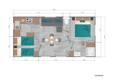 MOBILE HOME  Savanah air- TV - conditioning 2 bedrooms 32.80m² — 7