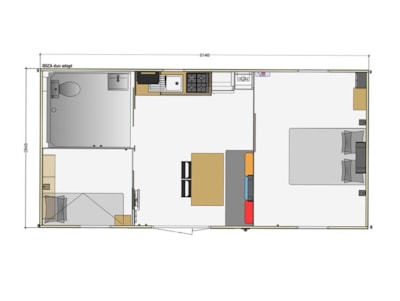 Mobil home 2 bedrooms - adapted to the people with reduced mobility