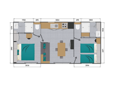 Premium 2 bedrooms/ 2 bathrooms