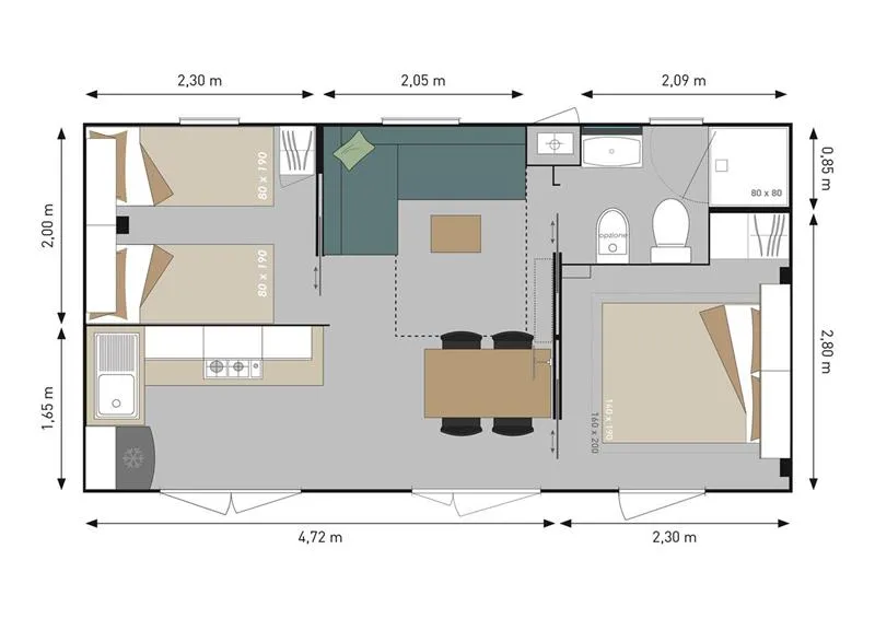 Mobil Home Superior Avec 2 Chambres