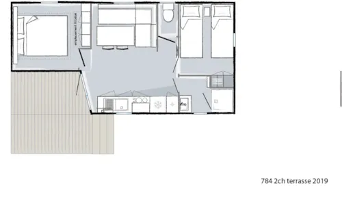 Huuraccommodatie(s) - Mobil Home Cure Climatisé - image n°4 - Camping Le Pastural