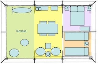 Freeflower Comfort 37m² (2 bedrooms) - sheltered terrace 13m² incl. - without private facilities