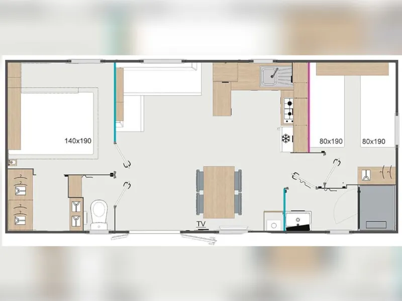 Mobil Home Premium 36M² / 2 Chambres - Climatisé - Terrasse Couverte