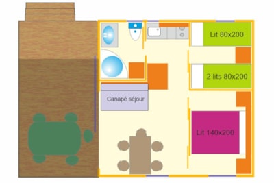 Chalet 25m² / 2 bedrooms - sheltered terrace - Air-conditioning — 8
