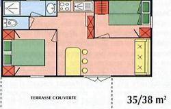 Huuraccommodatie - Cottage Chalet - 2 Slaapkamers - 38M² Met Sanitair - CAMPING LA DIGUE