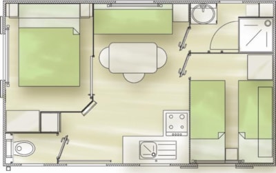 First Mobile home - 2 bedrooms - 22m²
