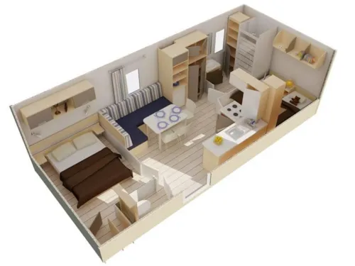 Mietunterkunft - Family Mobilheim - 2 Zimmer - 25M² Mit Sanitär / Secteur Jardins**** - image n°2 - CAMPING LA DIGUE