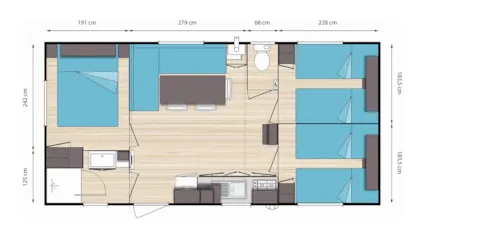 Location - Mobil Home O Hara 3Ch - 30M2 - image n°5 - Camping Les Acacias