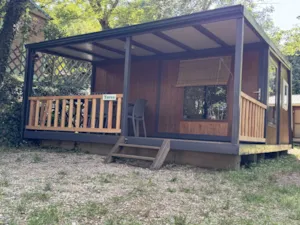 Locatif - Chalet n°5 Yucca 30 m² semi-confort Climatisation en option - CAMPING ISERAND CALME et NATURE***