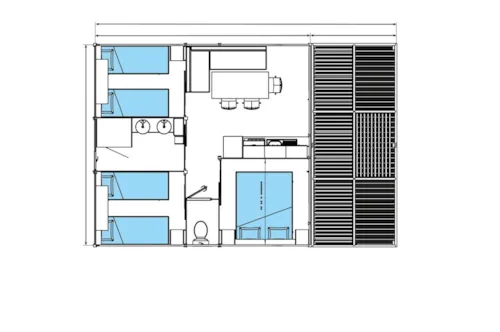 Huuraccommodatie(s) - Chalet Ottawa - image n°9 - Camping de Lyon