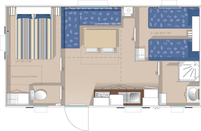 Mobil Home Confort Compact - 2 Chambres