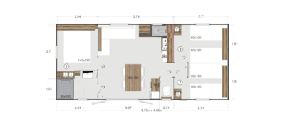 Mobile home 3ch 32M²