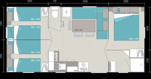 Accommodation - Mobile-Home 3 Bedrooms - image n°6 - Base de Loisirs - Camping du Lac Cormoranche