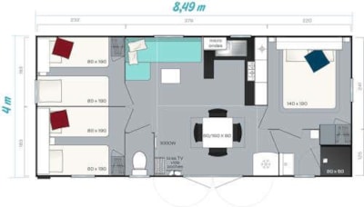 Cottage 3 Bedrooms - 6 pers - 30m2