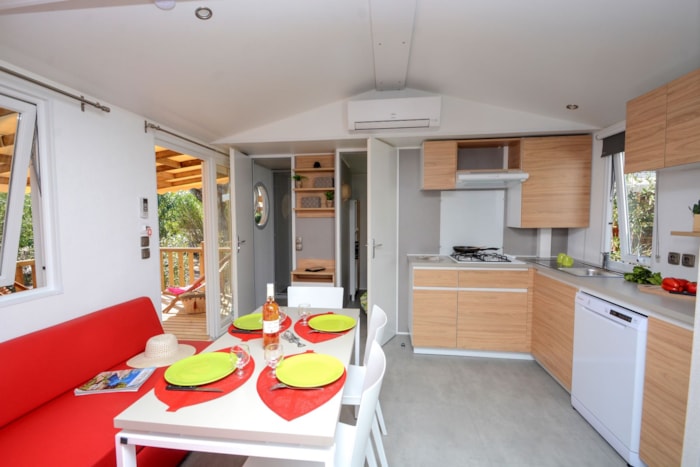 Mobile Home Cottage 32M² / 3 Chambres - Terrasse Semi Couverte + Climatisation + Lave-Vaisselle