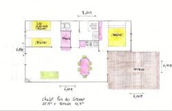 Chalet Le Parc des Coteaux 35m² (2 bedrooms) 800m du camping