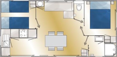 Mobil-home Sirius 46m² 2 bedrooms - sheltered terrace