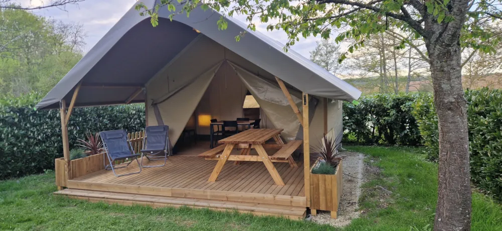 Location - Wood Lodge 23M2 - 2Ch Terrasse Couverte - Camping Les Coteaux du Lac