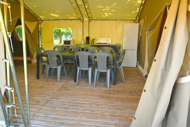 Bungalow Toilé Meublé 10 Pers. Canada Xxl 64M² (5 Chambres) Avec Terrasse Couverte