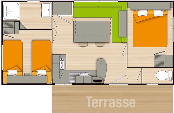 Mobil-Home 4/6 Places Gamme Éco 2 Chambres